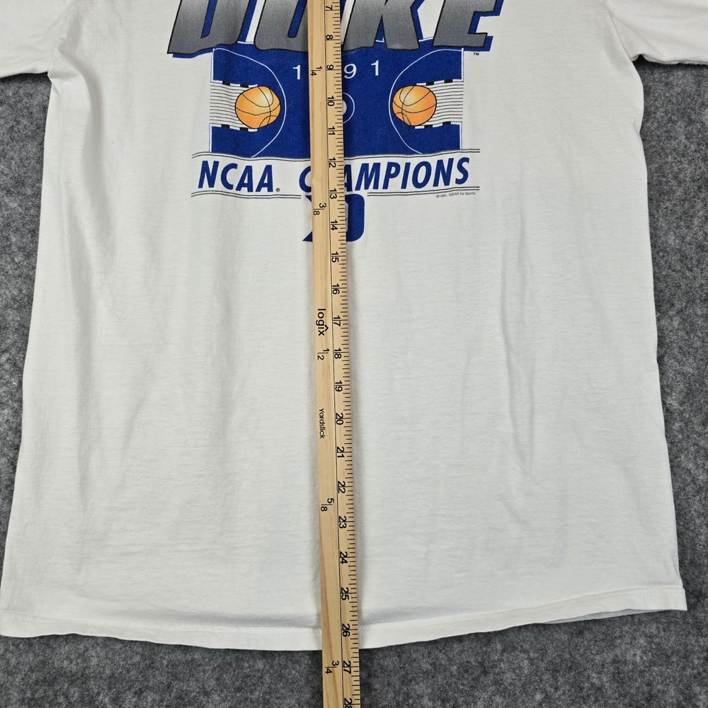 Vintage 1991 Duke NCAA Champions T-Shirt Mens Large Gear for Sports Made in USA - Picture 8 of 11